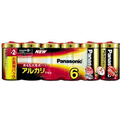 【パナソニック】アルカリ乾電池単二形6本入り【シュリンク包装】　LR14XJ/6SW☆家電 ※お取り寄せ商品