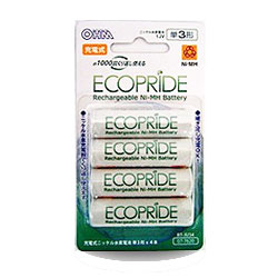 【オーム電機】ECO PRIDE(エコプライド) 単3形(4個入)BT-JU34☆家電 ※お取り寄せ商品