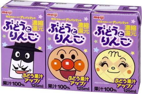 4500円（税抜）以上お買上で送料無料♪明治乳業【アンパンマンのぶどうとりんご】125ml×3本×12パック★常温保存可能♪1本あたり何と50円！10P17Aug12