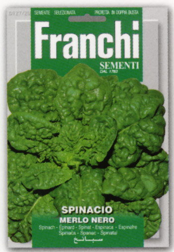 【イタリアの野菜の種】　Franchi社　イタリアンホウレンソウ・メルロ　ネロ