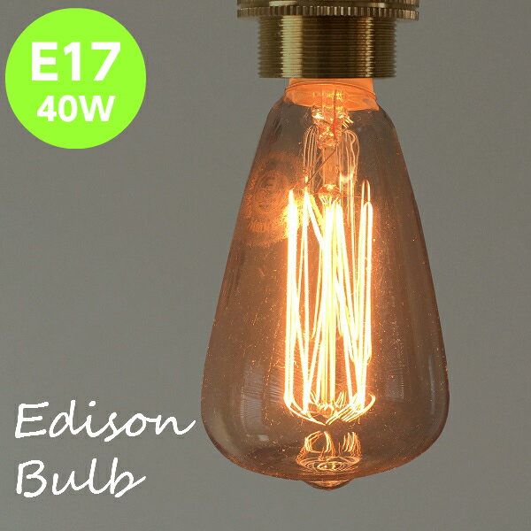 エジソン 電球 e17 40w Edison Bulb アンティーク調 おしゃれ 照明 ダイニング用 食卓用 リビング用 居間用 6畳 北欧 天井照明 照明器具 電気 寝室 間接照明 新生活 インテリア ライト 天井照明