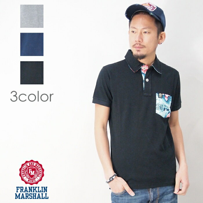 【セール 50%OFF】【FRANKLIN & MARSHALL フランクリン マーシャル】 ポロシャツ 半袖 花柄 リゾート柄 アメカジ franklin&marshall MEN'S メンズ 国内正規品 インポート ブランド 海外ブランド 41181-4167
