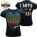 【在庫処分 クリアランス】 POSTAR ポスター ハートラメ Tシャツ 女の子 ガールズ ベビー アメカジ キッズ 子供服 Tシャツ 半袖 プリント ラメ ハート 「2031-00」