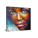 【中古】【輸入品・未使用】Startonight Canvas Wall Art Abstract Painting - African Woman 80 x 80 cm
