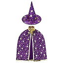 【中古】【輸入品・未使用】Jackcell Wizard Cape Witch Cloak with Hat%カンマ% Halloween Costume Props for Kids Cosplay Party Pur..