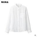 【無印良品 公式】 フレンチリネン洗いざらしスタンドカラーシャツ 紳士