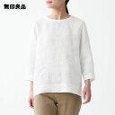 【無印良品 公式】オーガニックリネン洗いざらし七分袖ブラウス (婦人)