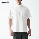 【無印良品 公式】洗いざらしオックスボタンダウン半袖シャツ(紳士)