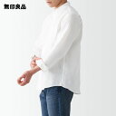 【無印良品 公式】フレンチリネン洗いざらしスタンドカラーシャツ(紳士)