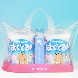 【100セット入荷】森永ドライミルクはぐくみ【オリジナルティッシュ付】【850g×2缶パック】（4902720083980*2）