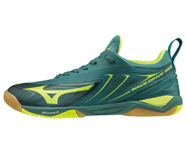 ミズノ MIZUNO ウエーブドライブNEO（ユニセックス）（NEW) 卓球シューズ 81GA1800-85(グリーン×イエロー×シルバー）の画像