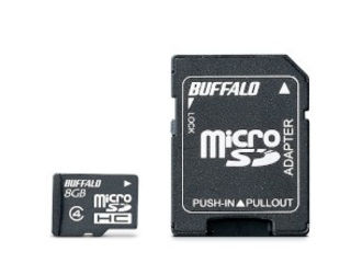 バッファロー 【納期未定】RMSD-BS08GSA Class4 防水microSDHC SD変換アダプター付 8GB大容量、防水仕様で安心のmicroSDHC（アダプター付）8GB！
