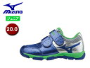 【nightsale】 mizuno/ミズノ K1GD1537-27 キッズシューズ アソビキッズ 【20.0cm】 (ブルー×シルバー)