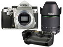 PENTAX/ペンタックス KPボディキット(シルバー)+バッテリーグリップ+【アウトレット】DA18-135mmF3.5-5.6セット【kpset】 ※交換レンズは『新品アウトレット』です