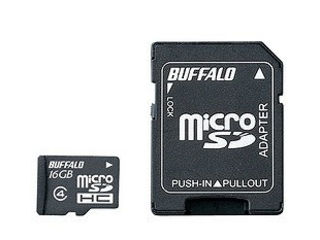 バッファロー RMSD-BS16GSA 防水仕様 Class/クラス4対応 microSDHC SD変換アダプター付モデル 16GB