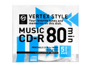 VERTEX VERTEX CD-R(Audio) 80 5P CNWFbgv^Ή(zCg) 5CDRA.80VX.WP
