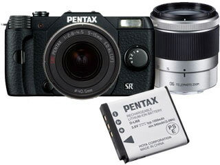 【純正スペア電池付】 PENTAX/ペンタックス Q10（ブラック）ダブルズームキット+D-LI68セット【q10set】【pentaxbset】