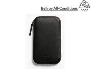 Bellroy/ベルロイ オールコンディション フォンポケット スタンダード　【Black：ブラック】 ※天然のレザーを使用しておりますので、多少のシワなどがある場合がございます。予めご了承ください。 スマートフォン　現金　レザー　防水　財布　YKK　アクティブ　スキー