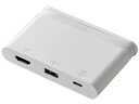 ELECOM/エレコム Type-Cドッキングステーション/PD対応/充電&データ転送用Type-C1ポート/USB(3.0)/HDMI ホワイト DST-C06WH