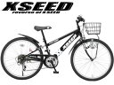 X SEED/エクシード 【納期9月中旬以降】CTB-246X 24インチ自転車 【カゴ・カギ・ライト付き】(ブラック)