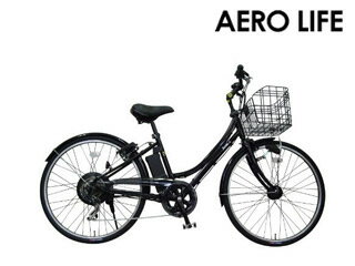 【nightsale】 AERO-LIFE/エアロライフ TB-266AL +L-BK エアロアシスタント Arex+L 6速 26インチ 電動自転車 (ブラック)