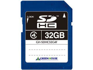 GREEN HOUSE/グリーンハウス GH-SDHC32G4F SDHCカード 32GB Class4/クラス4対応「Class4」のSDスピードクラス対応