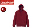 UnitedAthle/ユナイテッドアスレ 10.0オンス T/Cスウェット フルジップパーカ(裏起毛)アダルト 【XL】 (バーガンディ)