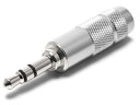 OYAIDE オヤイデ P-3.5-SR 3.5mmステレオミニプラグ 銀メッキ+ロジウムメッキ ストレート型プラグタイプ