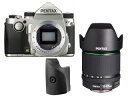 PENTAX/ペンタックス KPボディキット(シルバー)+グリップM+【アウトレット】DA18-135mmF3.5-5.6レンズセット【kpset】 ※交換レンズは『新品アウトレット』です