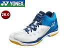 YONEX/ヨネックス SHBCFWM-49 パワークッションコンフォートワイドミッド バドミントン 【26.0】 (クリスタルブルー)