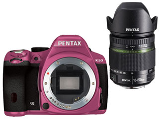 【ポイント5倍中！今すぐエントリー！10/30 pm23:59迄】 PENTAX/ペンタックス PENTAX K-50 ボディキット（ピンク）＋DA18-270mmレンズセット【k50set】