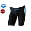 arena/アリーナ ARN7052MJ AQUA RACING Jr ジュニアハーフスパッツ 【R130】 (BK×Lサックス)