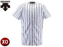 ショッピングストライプ デサント DESCENTE DB6000-SWBK ユニフォームシャツ フルオープンシャツ（ワイドストライプ） 【XO】 (Sホワイト×ブラック)