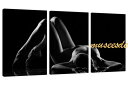ミュゼ・デユ 手書き 油絵画モダン 壁掛け インテリア アートグラデーション モノトーン ビビット『パネルアート』3パネルSETファション カフェ パブ クラブ抽象 黒白 人物 裸婦 美人 ヌード 女優P3J015