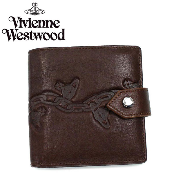 【レビューを書いて送料無料】Vivienne Westwood ヴィヴィアン ウエストウッド二つ折り財布 財布 さいふ ビビアン 型押し2814 MAN CHAIN ORB T.MORO 【W3】