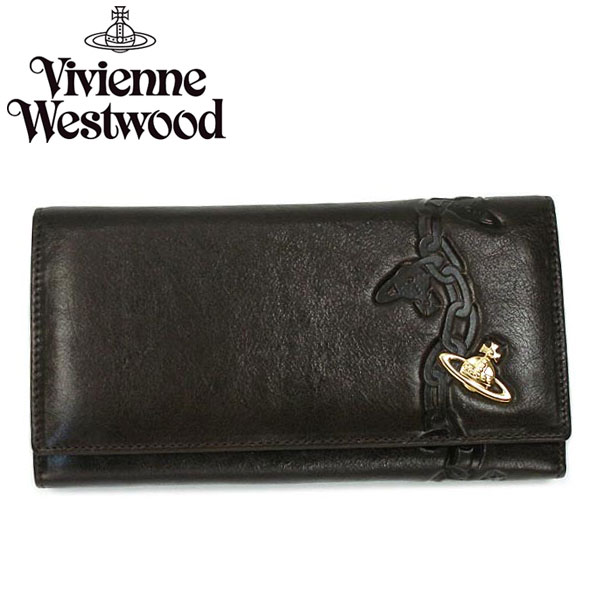 【レビューを書いて送料無料】Vivienne Westwood ヴィヴィアン ウエストウッド長財布 財布 さいふ ビビアン1032 CHAIN LUX CIOCCOLATO ダークブラウン 【W3】