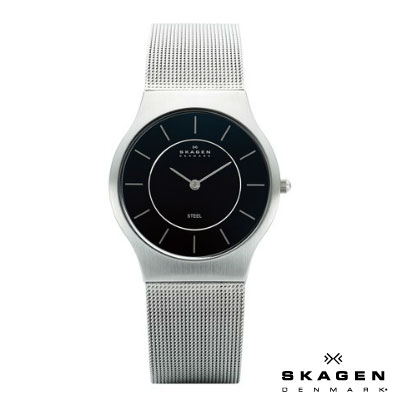 【レビューを書いて送料無料】 SKAGEN スカーゲンレディース 腕時計ウルトラスリム 233SSSB ブラック 【W3】【お買い物マラソン】【マラソン201207_ファッション】【RCPmara1207】