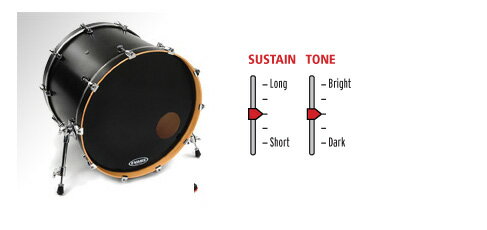 EVANS／EQ3 RESONANT Black ：BD22RB (BD用22") (w/5"Hole)（56cm）