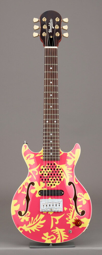 Woodstics Guitars WS-MINI ALOHA Pink & Yellow Aloha スピーカー内蔵ミニギター ソフトケース付