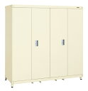 【直送】【代引不可】スーパージャンボ保管庫 スチール扉 棚板耐荷重150kg 1800×650×1800 アイボリー SKS-180H サカエ(SAKAE)