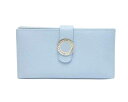 ブルガリ BVLGARI 財布 長財布 二つ折り ブルガリブルガリ ライトブルー シルバー金具 レザー 本革 レディース 定番 人気 美品 【箱】【中古】