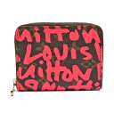 【11/27 0時まで ポイント全品2倍最大20倍】ルイヴィトン LOUIS VUITTON 財布 コインケース 小銭入れ ラウンドファスナー モノグラム グラフィティ ジッピーコインパース フューシャ ゴールド金具 M93707 レディース 定番 人気 美品 【保存袋】 【中古】