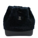 【11/25 10時から ポイント全品2倍最大20倍】シャネル CHANEL リュック・デイパック ガブリエル ファー トリプルカラーチェーン ファー レザー ネイビー ヴィンテージ金具 レディース定番 人気 美品 【中古】