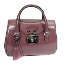 【楽天スーパーセール sale】 【10%OFF】 グッチ GUCCI ハンドバッグ レディロック レザー 紫系 シルバー金具 331828 レディース 【保存袋】 定番 人気 美品 【中古】