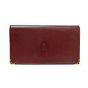 カルティエ Cartier 長財布 マストライン 2つ折り 財布 レザー ボルドー 小物 ゴールド金具 レディース 【中古】