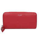 サンローラン SAINT LAURENT 長財布 クラシック リヴ・ゴーシュ フルジップウォレット カーフ 赤 ラウンドファスナー長財布 シルバー金具 レディース定番 人気 美品 【中古】