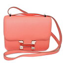 【11/25 10時から ポイント全品2倍最大20倍】エルメス HERMES コンスタンス3 ミニ ショルダーバッグ ヴォーエプソン フラミンゴ シルバー金具 □R刻印 レディース 【保存袋】 定番 人気 美品 【中古】