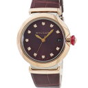 ブルガリ BVLGARI ルチェア LU36C7SPGLD/11 未使用 K18PG×SS コンビ 純正ダイヤ 紫 メンズ レディース 腕時計自動巻き パープル 【中古】
