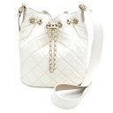 【クーポン利用で最大3万円OFF 12/1-12/5 数量限定】 シャネル CHANEL ショルダーバッグ マトラッセ 巾着 ショルダー キャビアスキン ホワイト 31番台 ゴールド金具 レディース 【箱】定番 人気 美品 【中古】