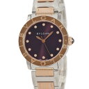 ブルガリ BVLGARI ブルガリブルガリ BBL33C7SPG/12 102622 未使用 K18PG×SS 純正12Pダイヤ 紫 メンズ レディース 腕時計自動巻き パープル 【中古】
